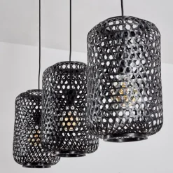 Lampes Industrielles-hofstein Suspension Uguay Noir, 3 lumières