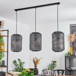 Lampes Industrielles-hofstein Suspension Uguay Noir, 3 lumières