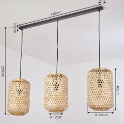 Style Boho-Chic-hofstein Suspension Uguay Noir, 3 lumières
