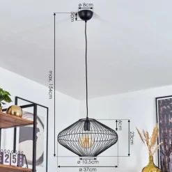 hofstein Suspension Unafo Noir, 1 lumière