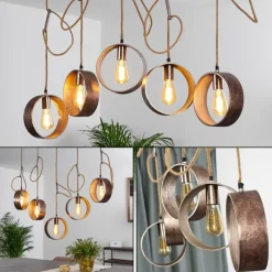 Luminaires Scandinaves-hofstein Suspension Vaiamonte Brun, Bronze, Gris, 4 lumières