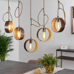 Luminaires Scandinaves-hofstein Suspension Vaiamonte Brun, Bronze, Gris, 4 lumières