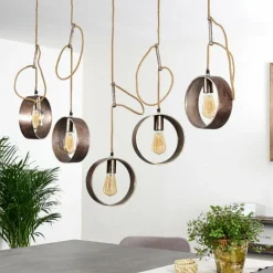 Luminaires Scandinaves-hofstein Suspension Vaiamonte Brun, Bronze, Gris, 4 lumières