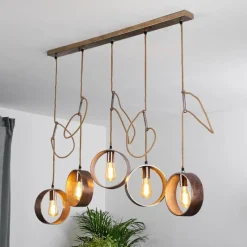 Luminaires Scandinaves-hofstein Suspension Vaiamonte Brun, Bronze, Gris, 4 lumières
