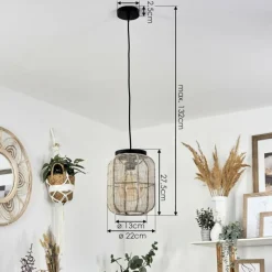 Lampes En Tissu-hofstein Suspension Vallito Noir, 1 lumière