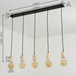 Lampes Vintages & Rétros-hofstein Suspension Vasanello Noir, 5 lumières