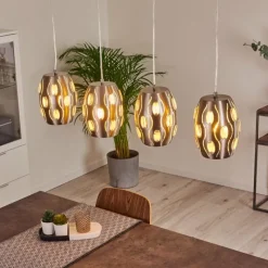 hofstein Suspension Ventimiglia Nickel mat, 4 lumières