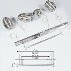 hofstein Suspension Ventimiglia Nickel mat, 4 lumières