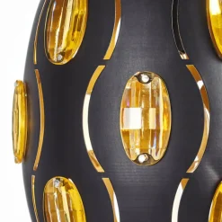 Lampes Dorées-hofstein Suspension Ventmiglia Noir, 4 lumières