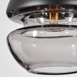 Suspension Verre Fumé-hofstein Suspension Ventosa Noir, 9 lumières