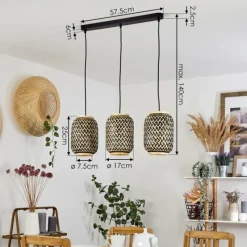 Luminaires Scandinaves-hofstein Suspension Venus Noir, 3 lumières