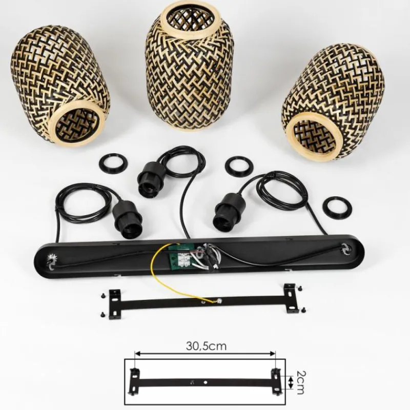 Luminaires Scandinaves-hofstein Suspension Venus Noir, 3 lumières