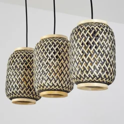 Luminaires Scandinaves-hofstein Suspension Venus Noir, 3 lumières