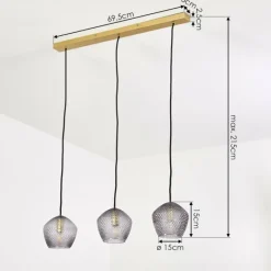 Luminaires Scandinaves-hofstein Suspension Vera Laiton, 3 lumières