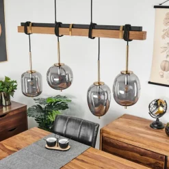 Suspension Verre Fumé-hofstein Suspension Verbania Brun, Laiton, 4 lumières