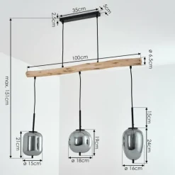 Luminaires Scandinaves-hofstein Suspension Verbania Écru, Noir, 3 lumières