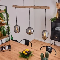 Luminaires Scandinaves-hofstein Suspension Verbania Écru, Noir, 3 lumières