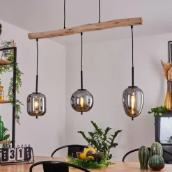 Luminaires Scandinaves-hofstein Suspension Verbania Écru, Noir, 3 lumières