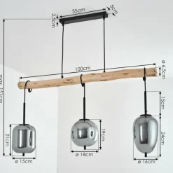 Luminaires Scandinaves-hofstein Suspension Verbania Écru, Noir, 3 lumières
