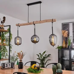 Luminaires Scandinaves-hofstein Suspension Verbania Écru, Noir, 3 lumières