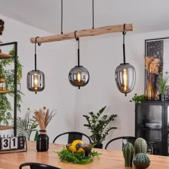 Luminaires Scandinaves-hofstein Suspension Verbania Écru, Noir, 3 lumières