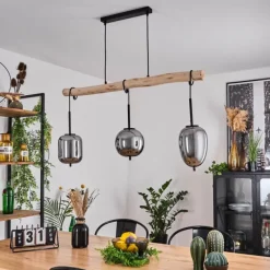 Luminaires Scandinaves-hofstein Suspension Verbania Écru, Noir, 3 lumières