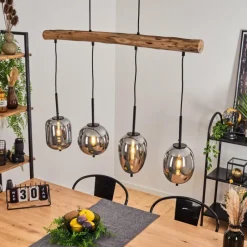 Luminaires Scandinaves-hofstein Suspension Verbania Écru, Noir, 4 lumières