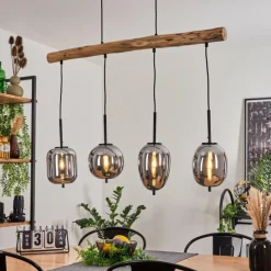 Luminaires Scandinaves-hofstein Suspension Verbania Écru, Noir, 4 lumières