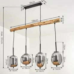 Luminaires Scandinaves-hofstein Suspension Verbania Écru, Noir, 4 lumières
