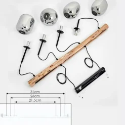 Luminaires Scandinaves-hofstein Suspension Verbania Écru, Noir, 4 lumières