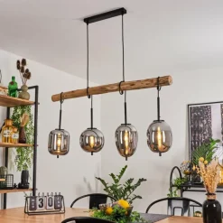 Luminaires Scandinaves-hofstein Suspension Verbania Écru, Noir, 4 lumières