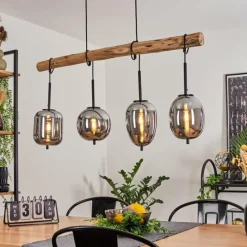 Luminaires Scandinaves-hofstein Suspension Verbania Écru, Noir, 4 lumières