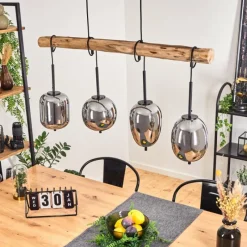 Luminaires Scandinaves-hofstein Suspension Verbania Écru, Noir, 4 lumières