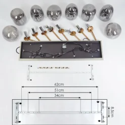 hofstein Suspension Verbania Laiton, 8 lumières