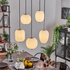 hofstein Suspension Verbania Nickel mat, 5 lumières