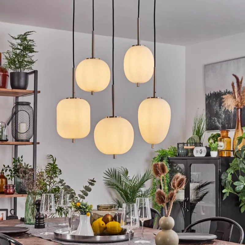 hofstein Suspension Verbania Nickel mat, 5 lumières