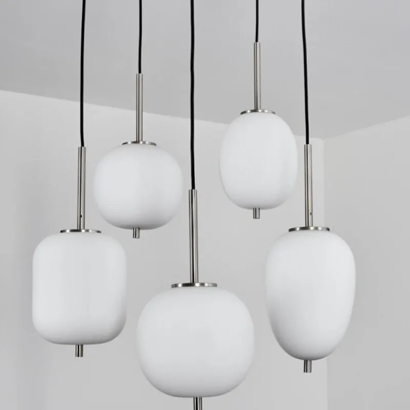 hofstein Suspension Verbania Nickel mat, 5 lumières