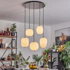 hofstein Suspension Verbania Nickel mat, 5 lumières