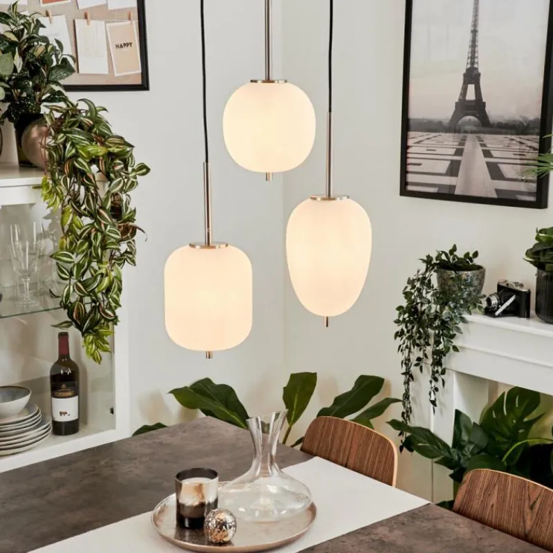 hofstein Suspension Verbania Nickel mat, 3 lumières