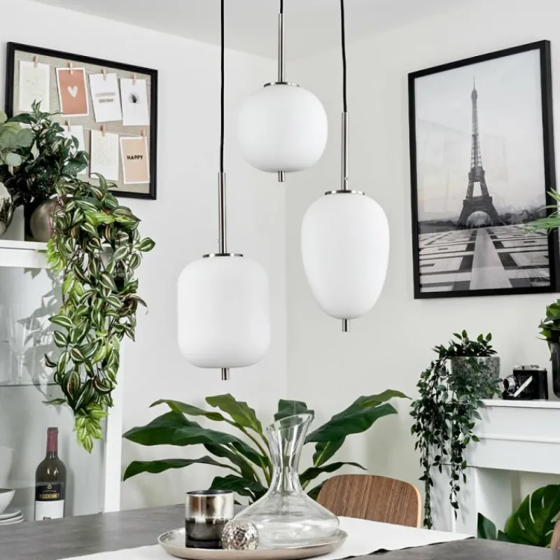 hofstein Suspension Verbania Nickel mat, 3 lumières