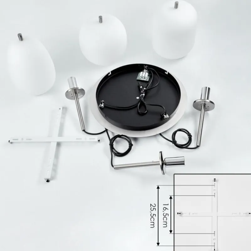 hofstein Suspension Verbania Nickel mat, 3 lumières