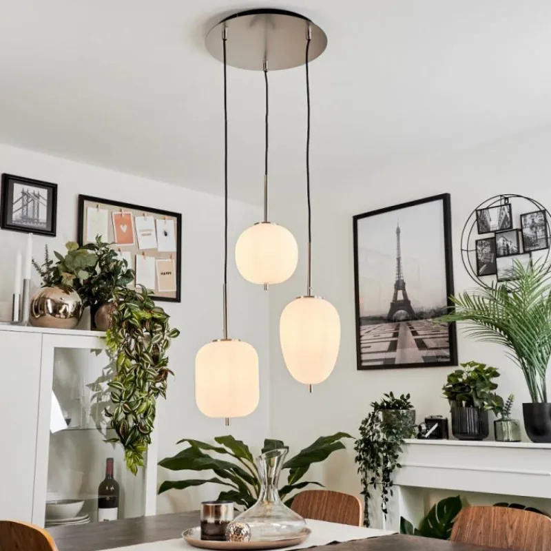 hofstein Suspension Verbania Nickel mat, 3 lumières