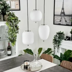 hofstein Suspension Verbania Nickel mat, 3 lumières