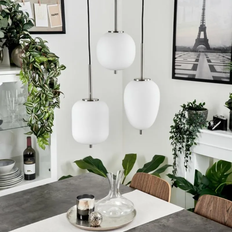 hofstein Suspension Verbania Nickel mat, 3 lumières