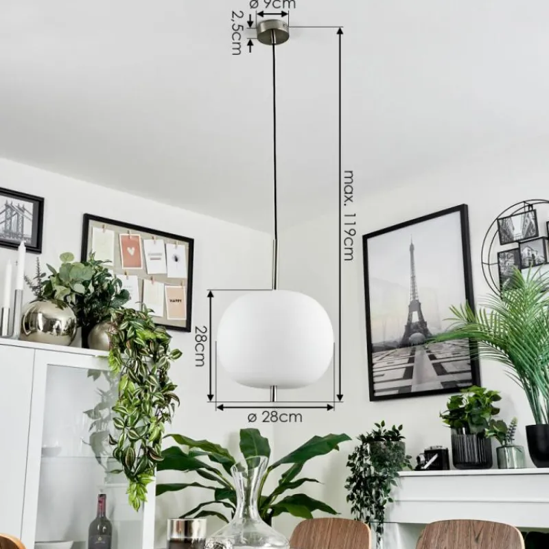 hofstein Suspension Verbania Nickel mat, 1 lumière