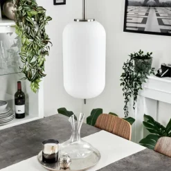 hofstein Suspension Verbania Nickel mat, 1 lumière