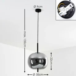 hofstein Suspension Verbania Noir, 1 lumière