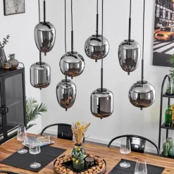 hofstein Suspension Verbania Noir, 8 lumières