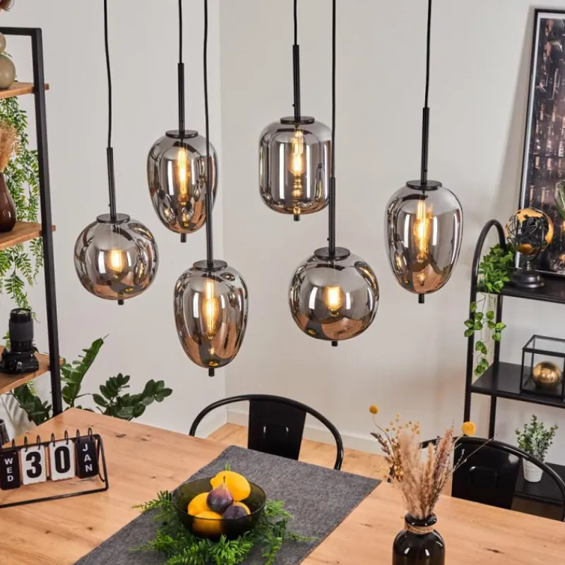 hofstein Suspension Verbania Noir, 6 lumières