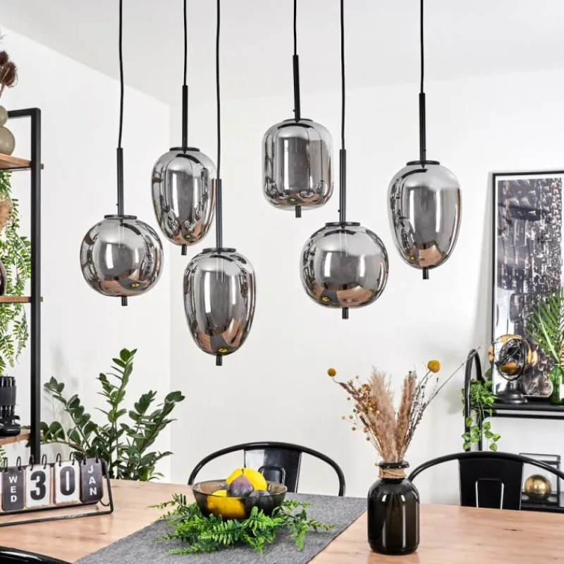 hofstein Suspension Verbania Noir, 6 lumières